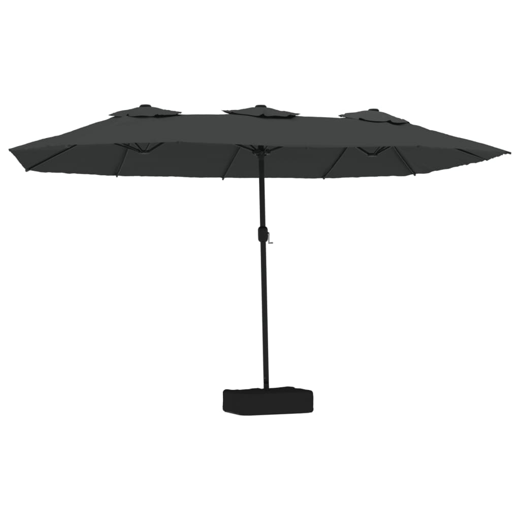 Double-Head Parasol with LEDs Anthracite 449x245 cm