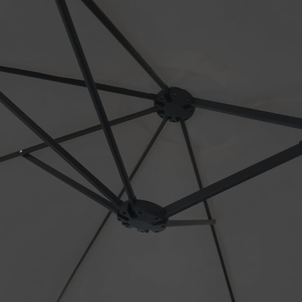 Double-Head Parasol with LEDs Anthracite 449x245 cm