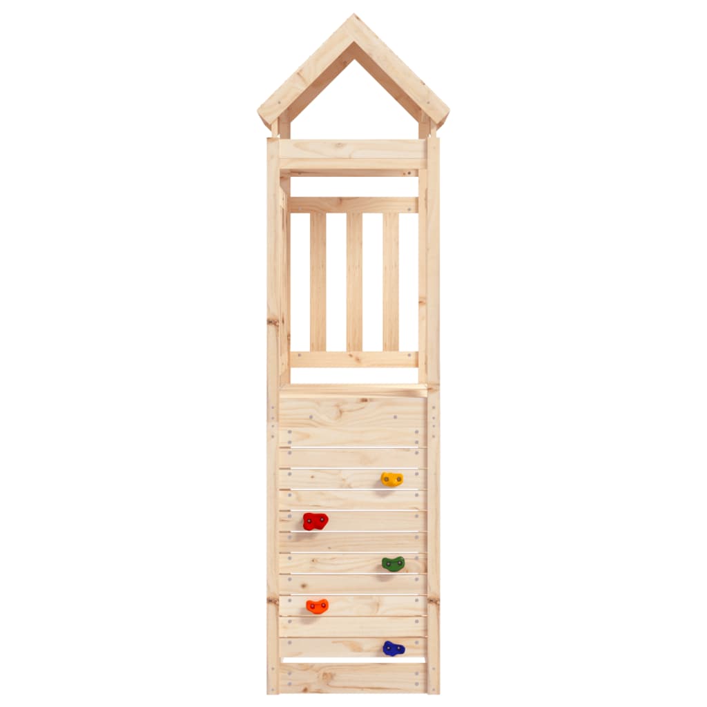 Play Tower with Rockwall 53x110,5x214 cm Solid Wood Pine