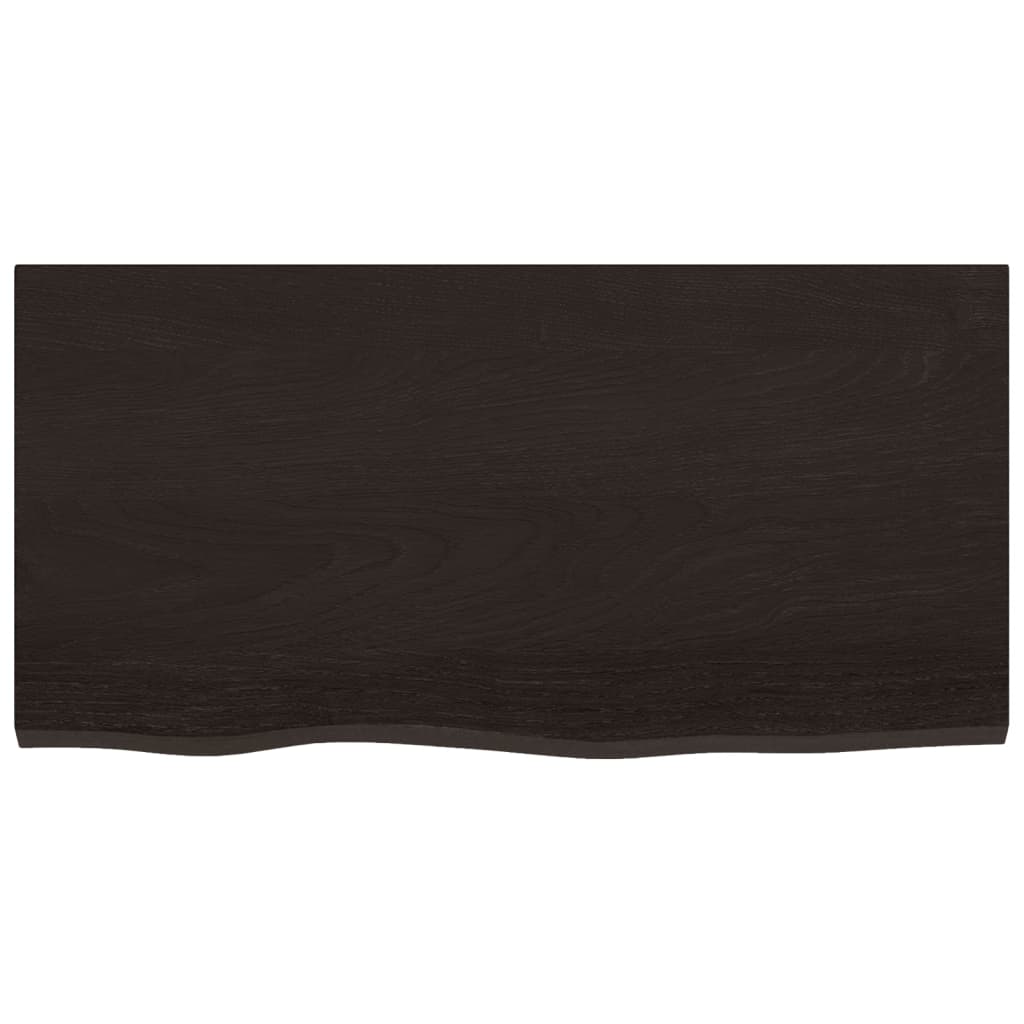 Bathroom Countertop Dark Brown 80x40x(2-4) cm Treated Solid Wood