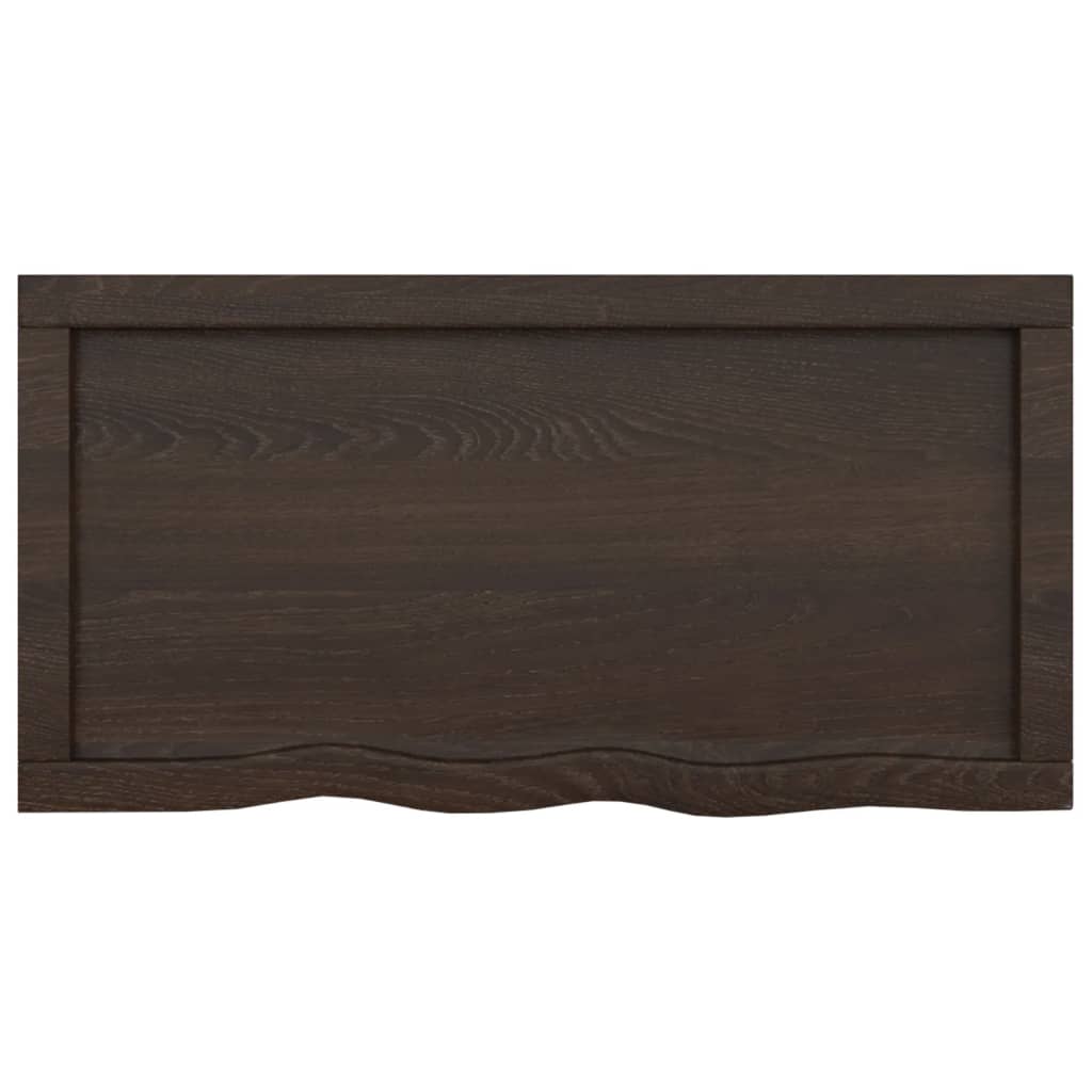 Bathroom Countertop Dark Brown 80x40x(2-4) cm Treated Solid Wood