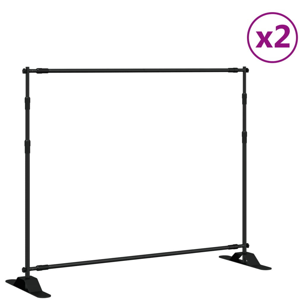 Backdrop Stands 2 pcs  Black 254x243 cm Steel