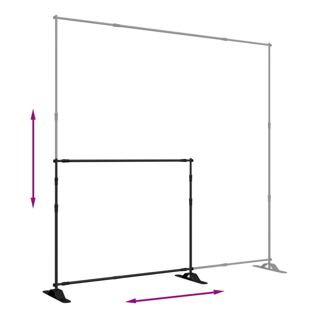 Backdrop Stands 2 pcs  Black 254x243 cm Steel