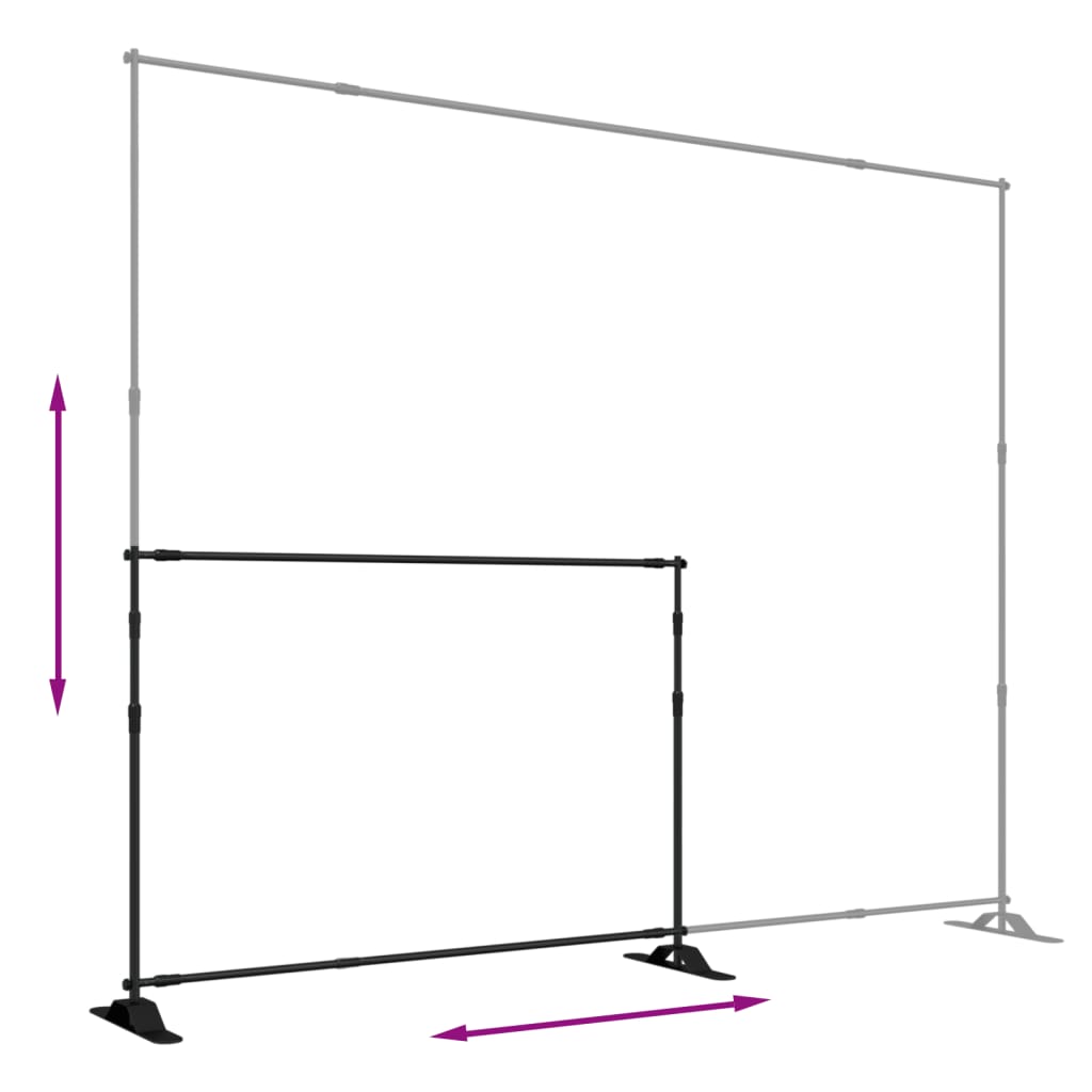 Backdrop Stands 2 pcs Black 305x243 cm Steel