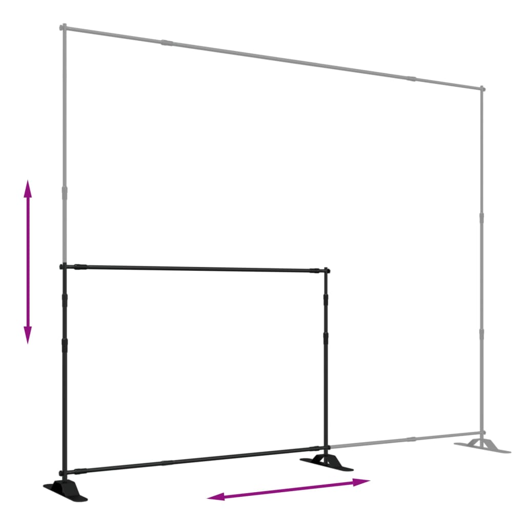 Backdrop Stand Black 305x243 cm Steel