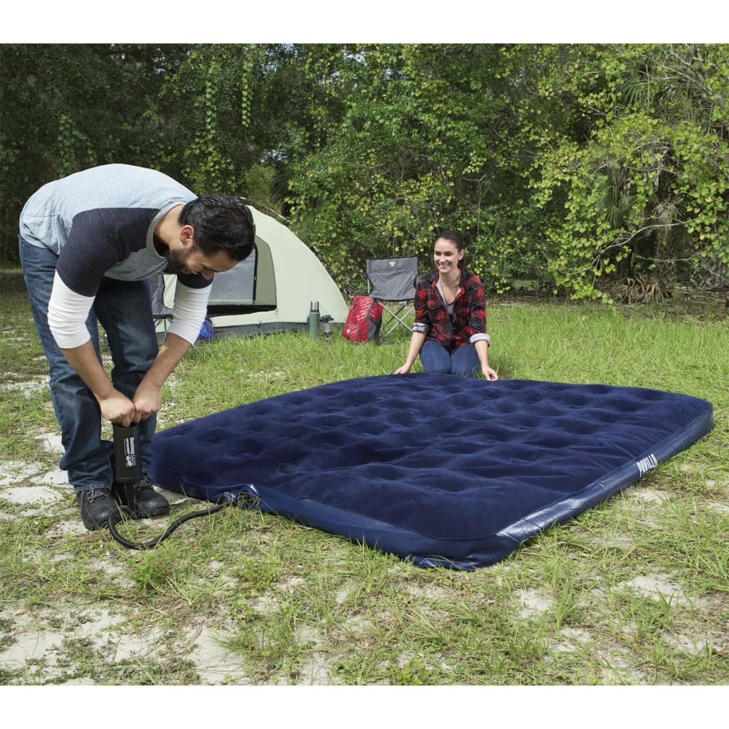 Inflatable Flocked Airbed 203x183x22 cm 67004