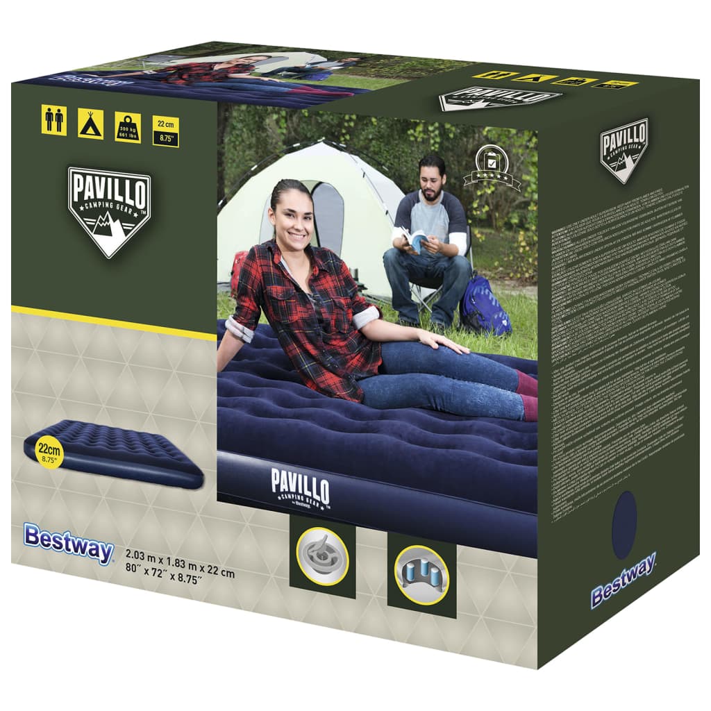 Inflatable Flocked Airbed 203x183x22 cm 67004