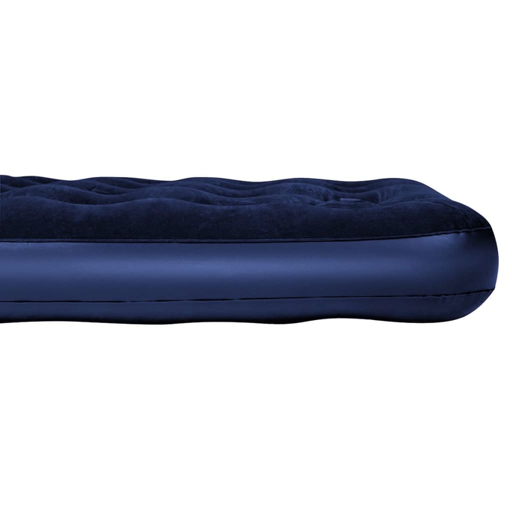 Inflatable Flocked Airbed with Built-in Foot Pump 185x76x28 cm