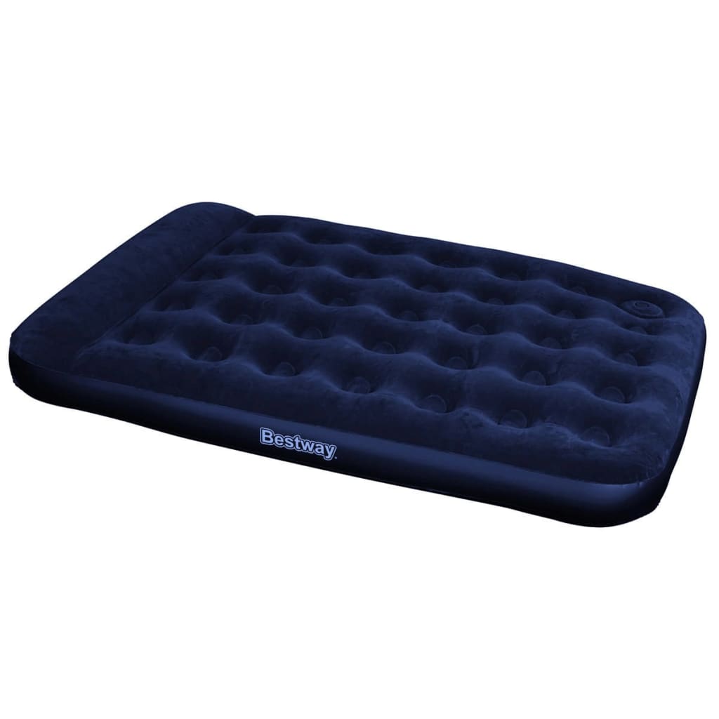 Inflatable Flocked Airbed with Built-in Foot Pump 191x137x28cm