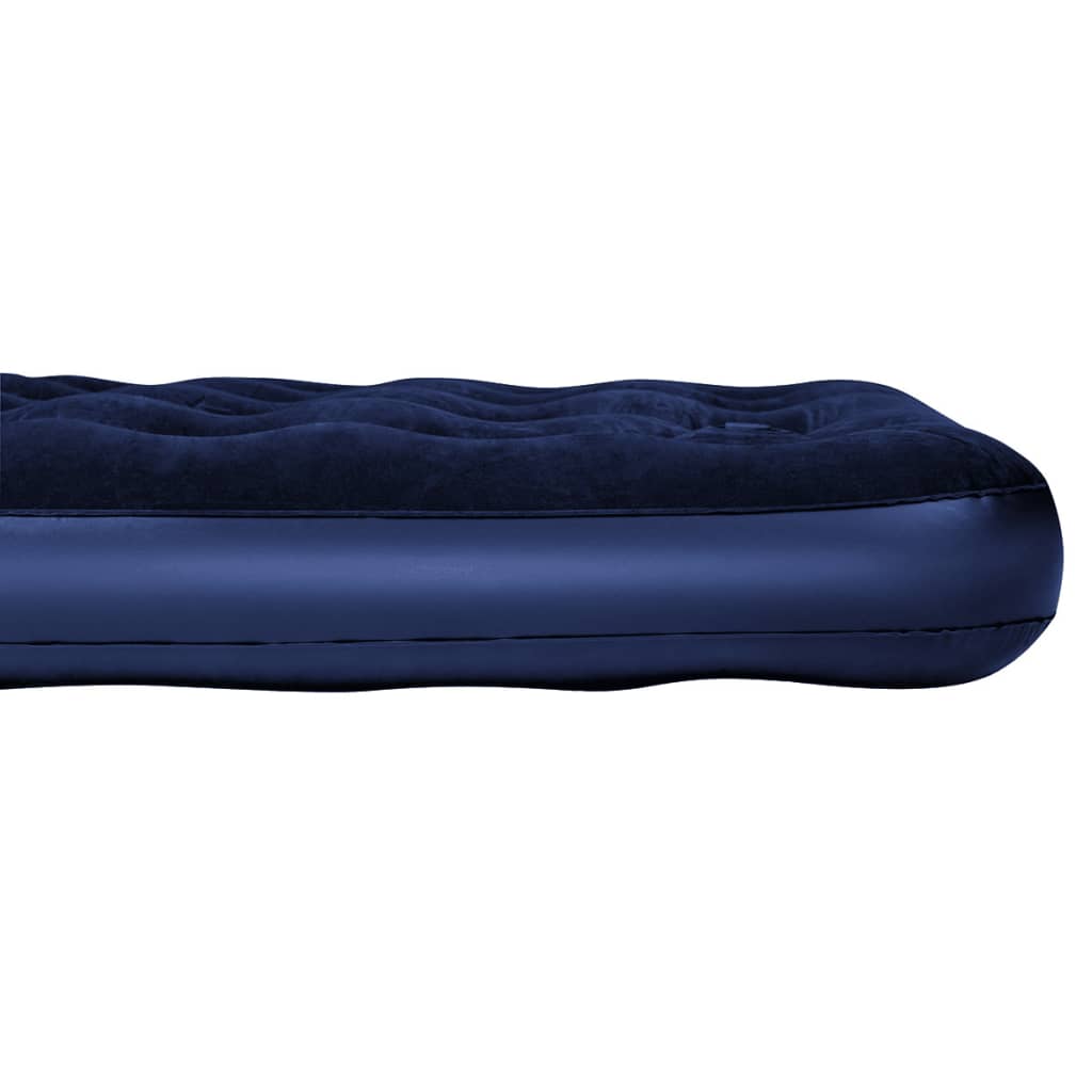 Inflatable Flocked Airbed with Built-in Foot Pump 203x152x28cm