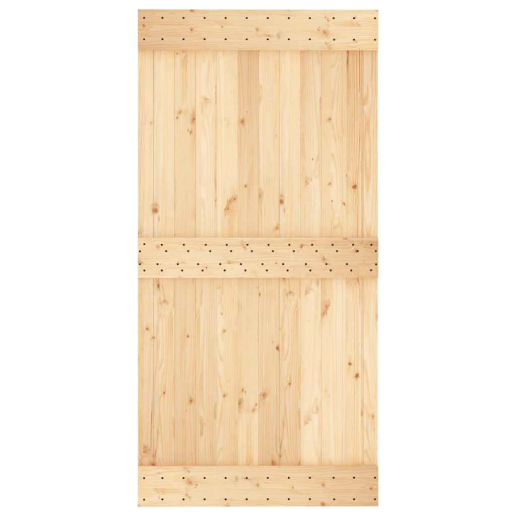 Sliding Door with Hardware Set 100x210 cm Solid Wood Pine