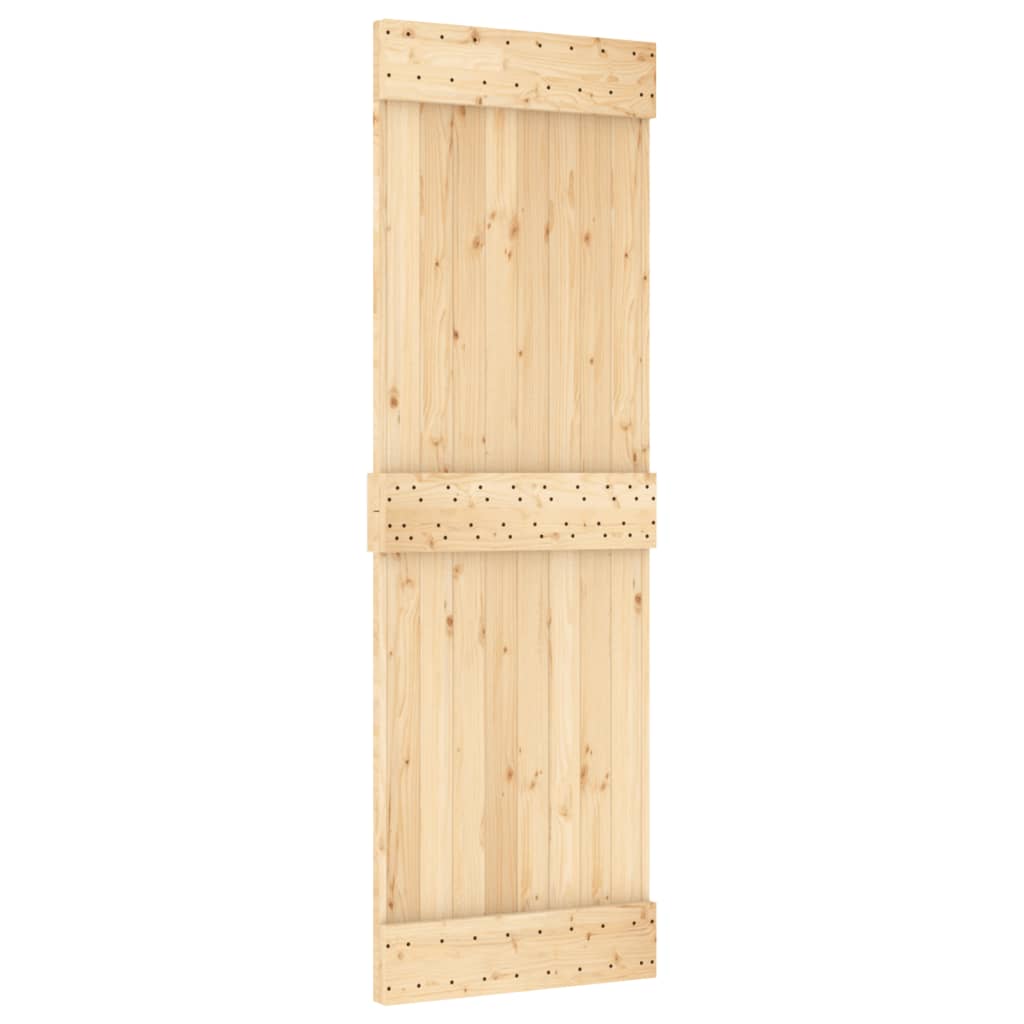 Sliding Door with Hardware Set 70x210 cm Solid Wood Pine