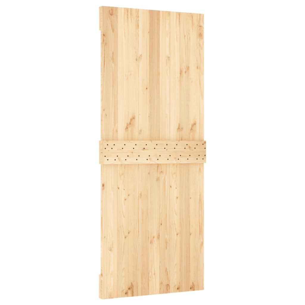 Sliding Door with Hardware Set 85x210 cm Solid Wood Pine