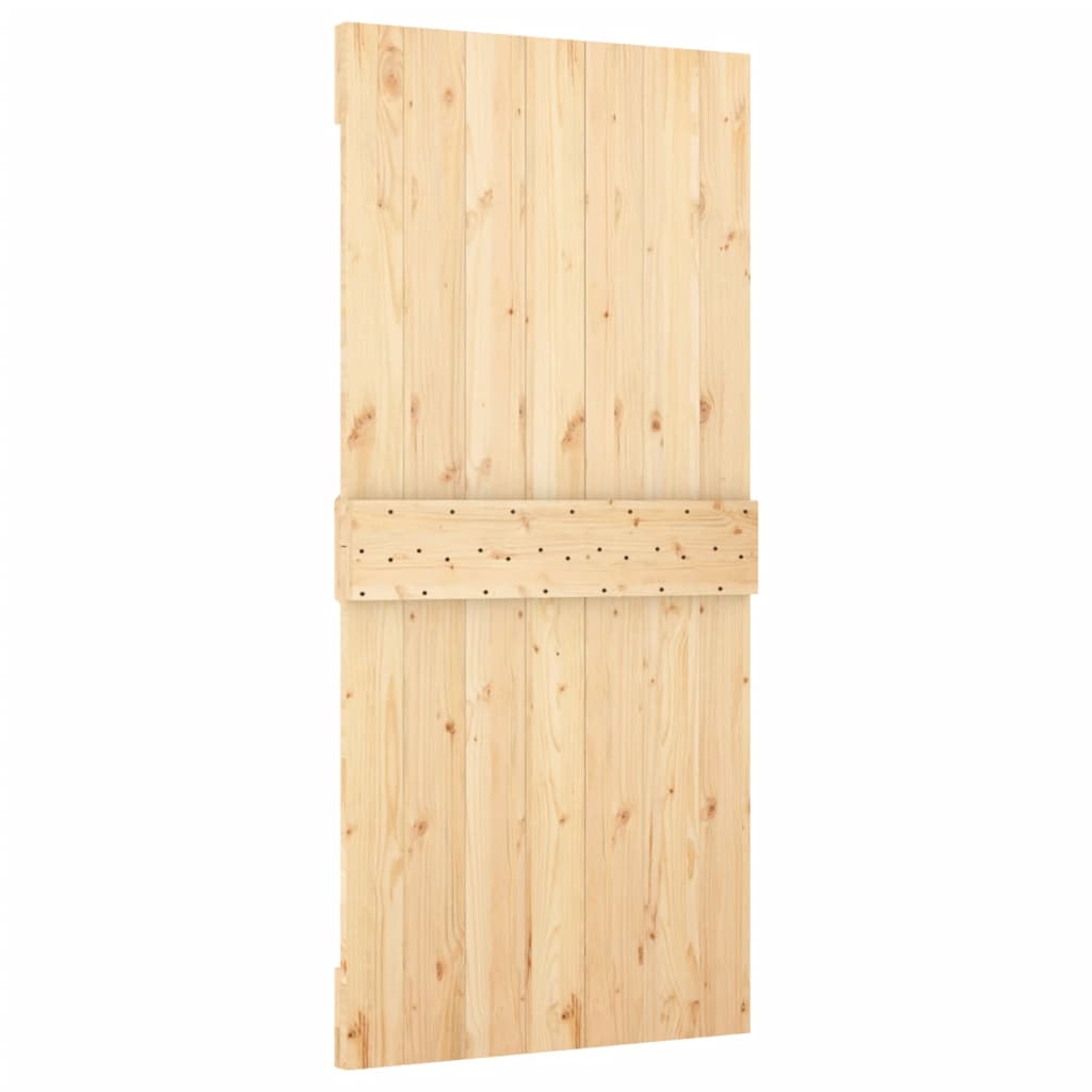 Sliding Door with Hardware Set 100x210 cm Solid Wood Pine