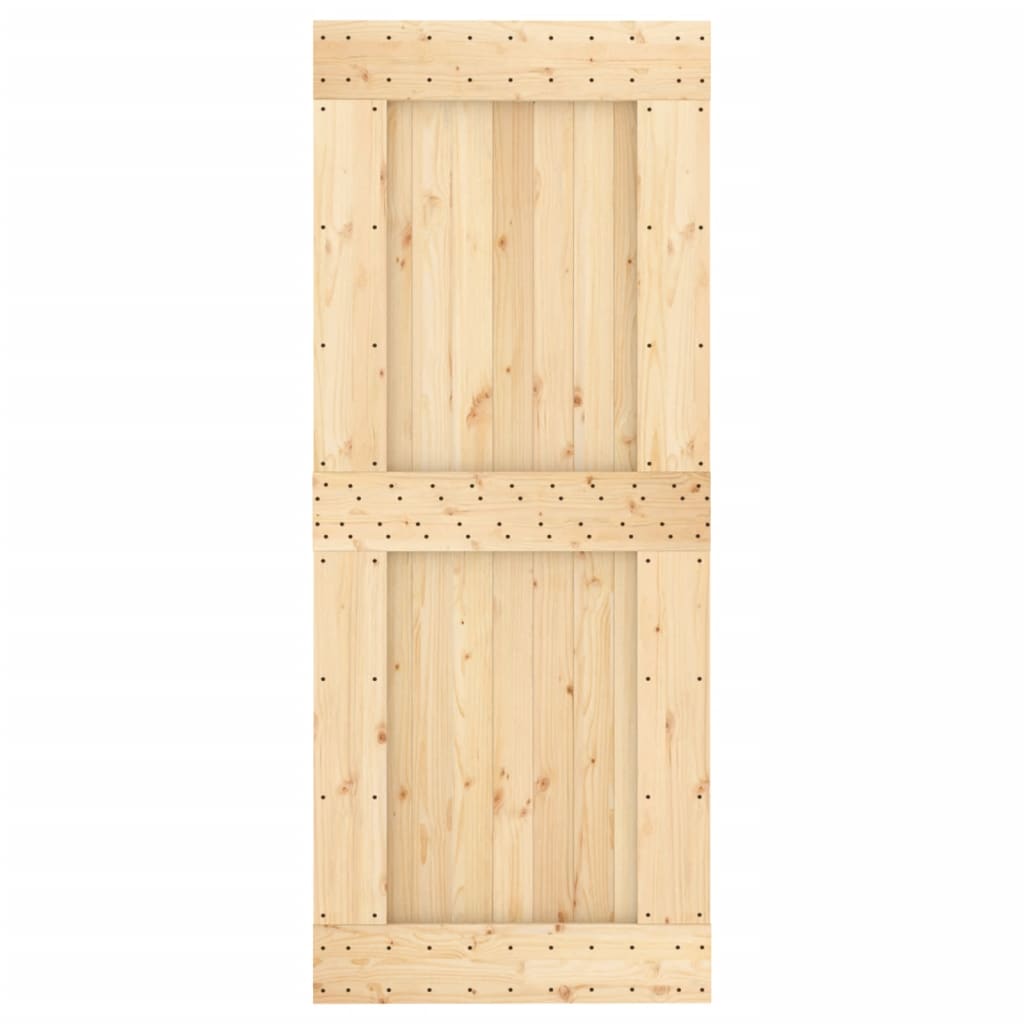 Sliding Door with Hardware Set 85x210 cm Solid Wood Pine