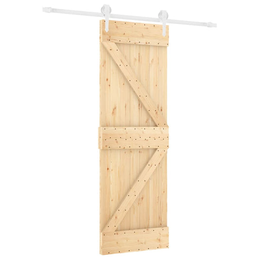 Sliding Door with Hardware Set 70x210 cm Solid Wood Pine