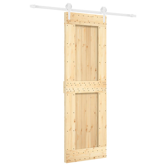 Sliding Door with Hardware Set 70x210 cm Solid Wood Pine