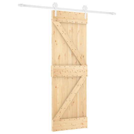 Sliding Door with Hardware Set 70x210 cm Solid Wood Pine