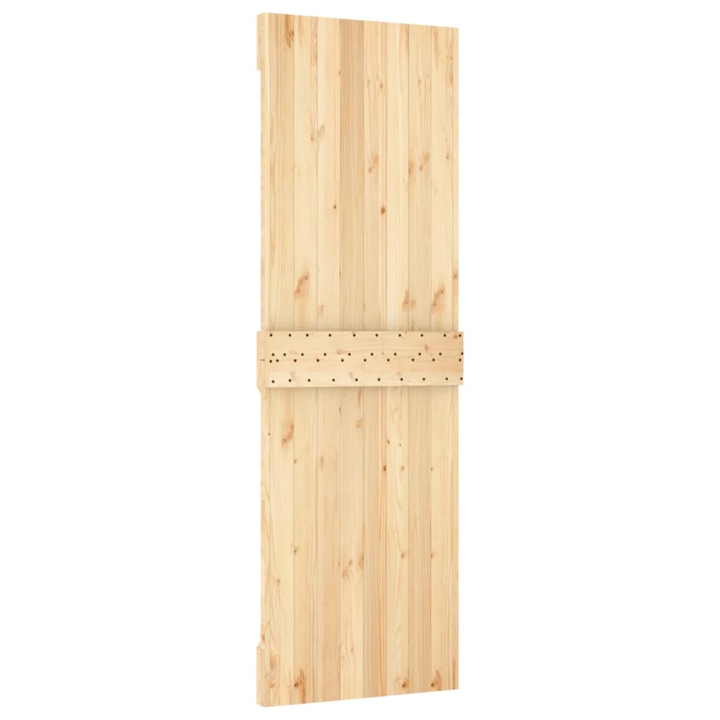 Sliding Door with Hardware Set 80x210 cm Solid Wood Pine