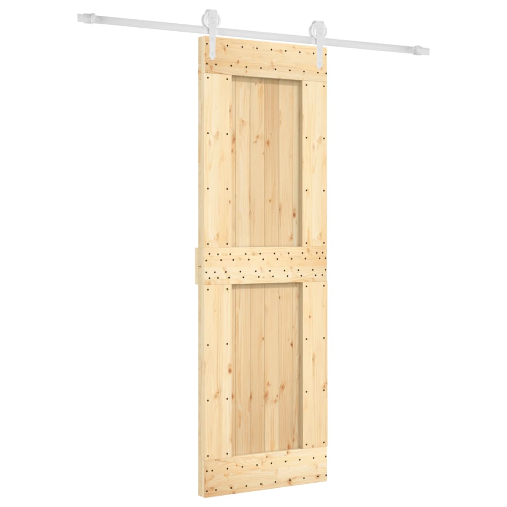 Sliding Door with Hardware Set 70x210 cm Solid Wood Pine