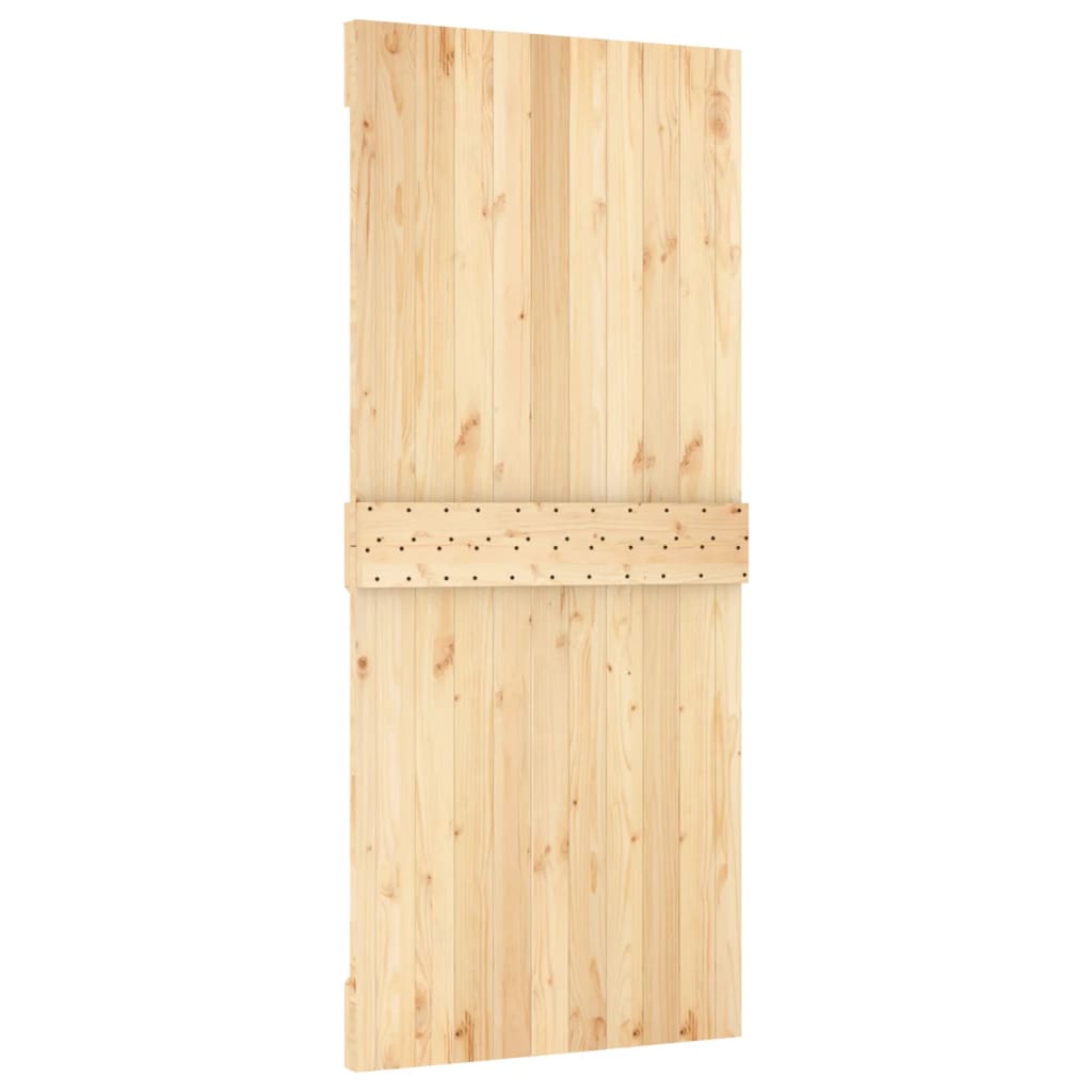 Sliding Door with Hardware Set 90x210 cm Solid Wood Pine