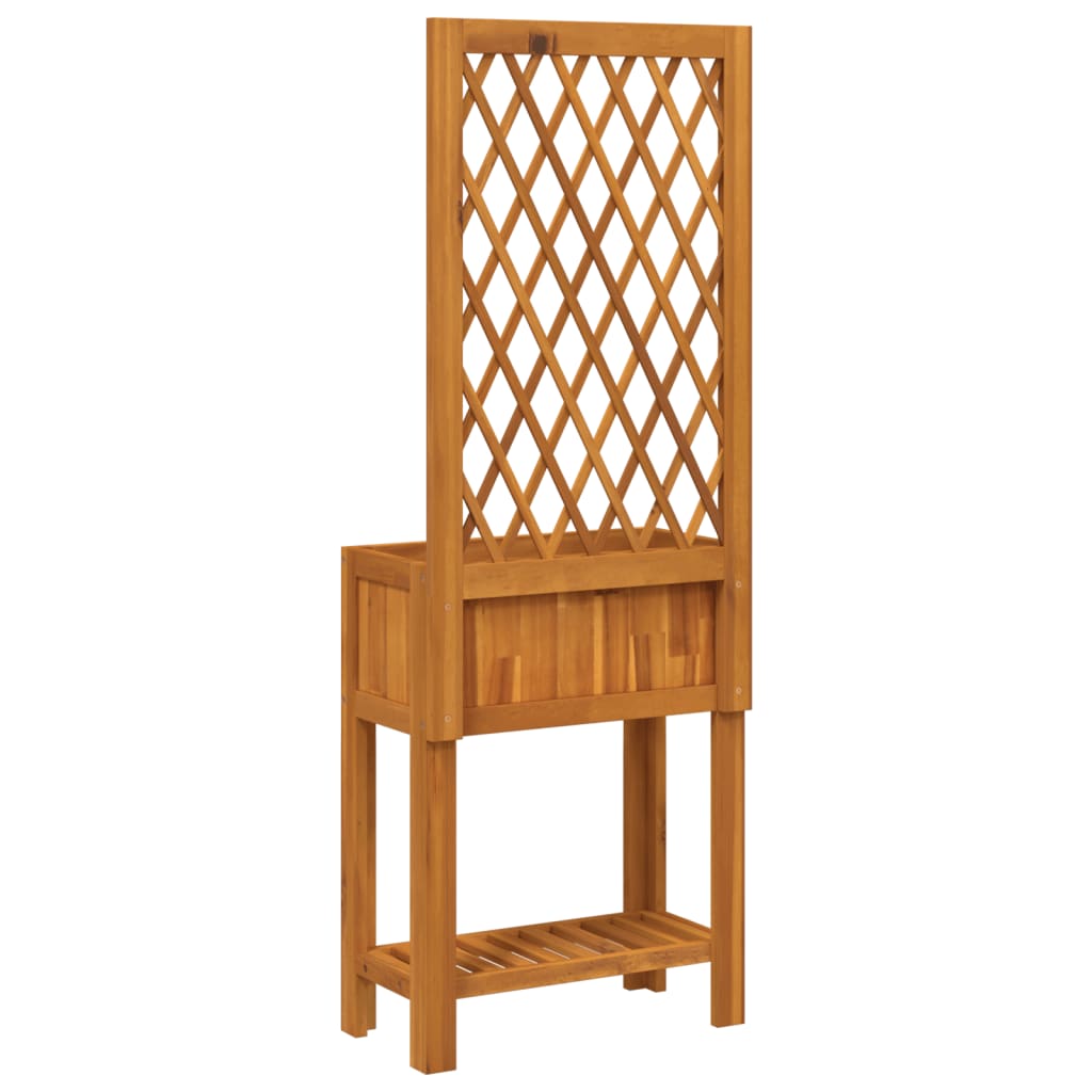 Planter with Trellis and Shelf 55x29,5x152 cm Solid Wood Acacia