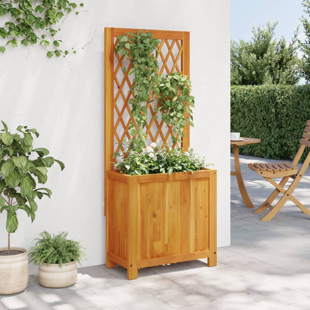 Planter with Trellis 55x29,5x132 cm Solid Wood Acacia