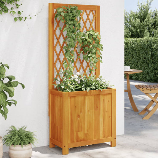 Planter with Trellis 55x29,5x132 cm Solid Wood Acacia