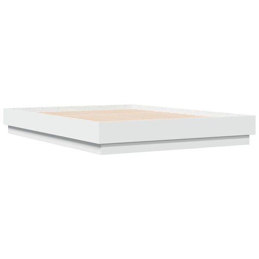 Bed Frame White 135x190 cm Engineered Wood