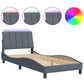 Bed Frame with LED Light Dark Grey 90x190 cm Velvet (AU only)