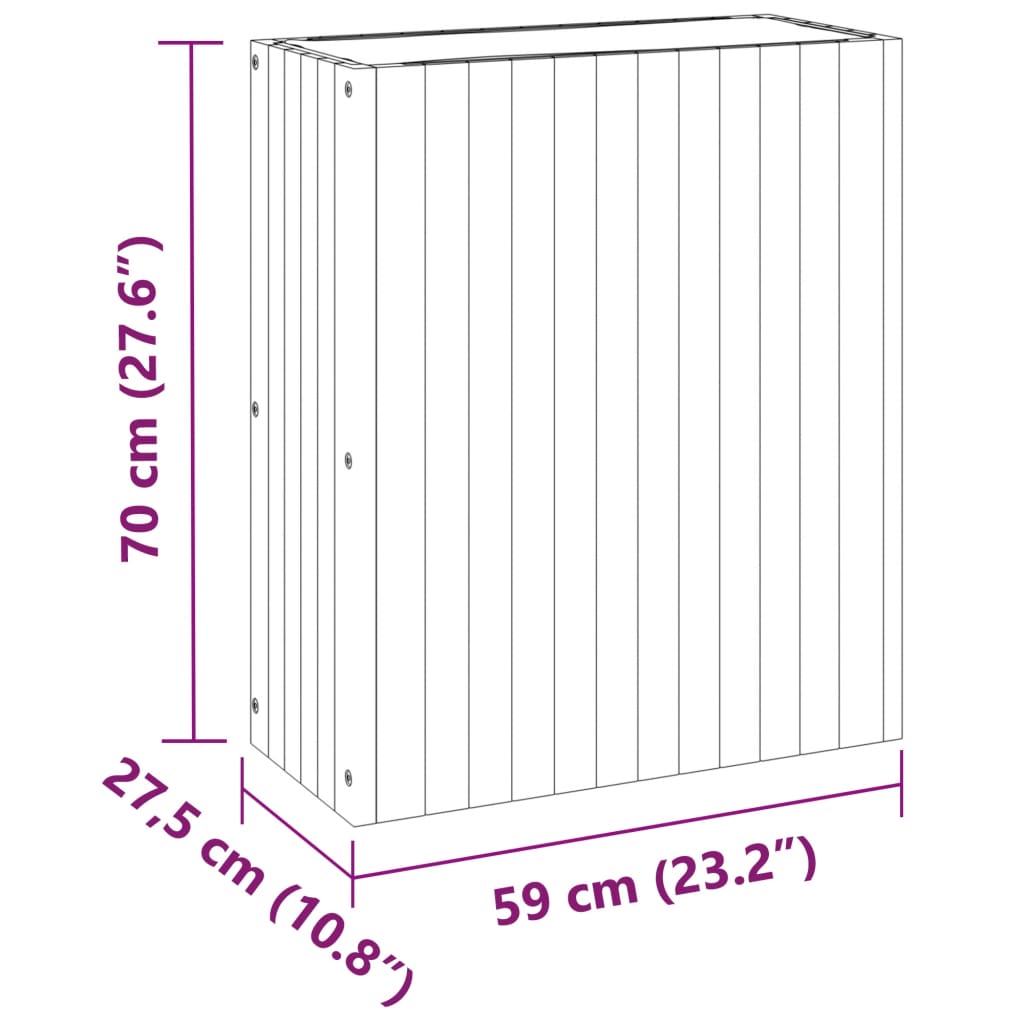 Garden Planter 59x27,5x70 cm Solid Wood Acacia