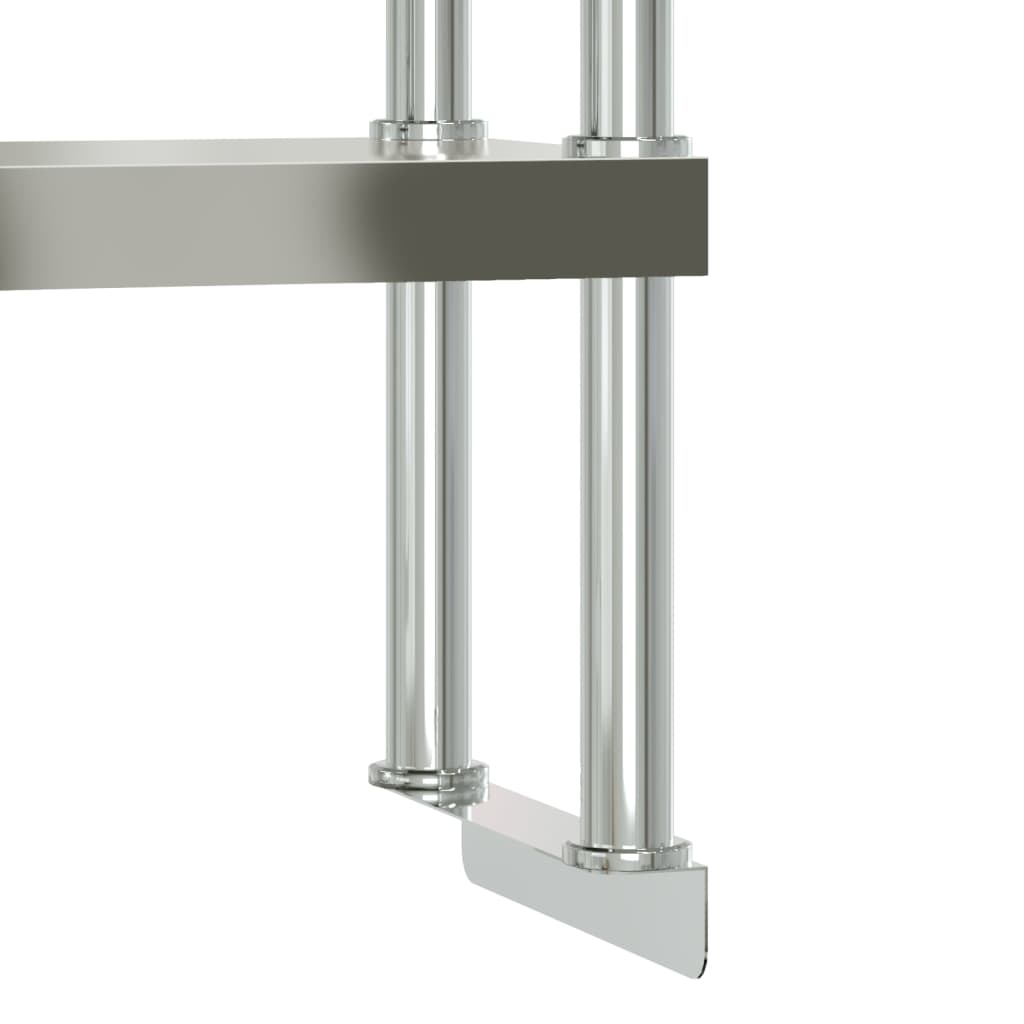 Work Table Overshelf 2-Tier 110x30x65 cm Stainless Steel