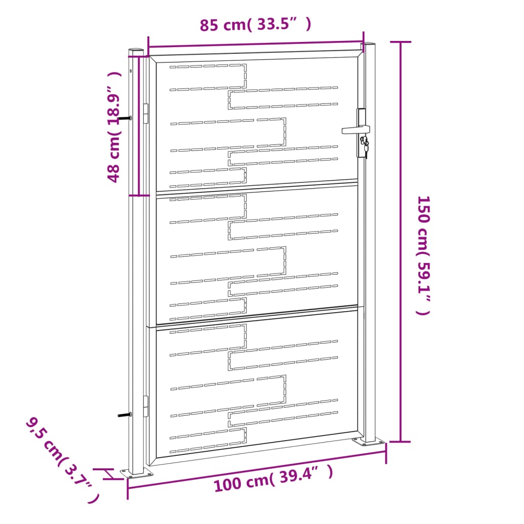 Garden Gate 100x150 cm Stainless Steel