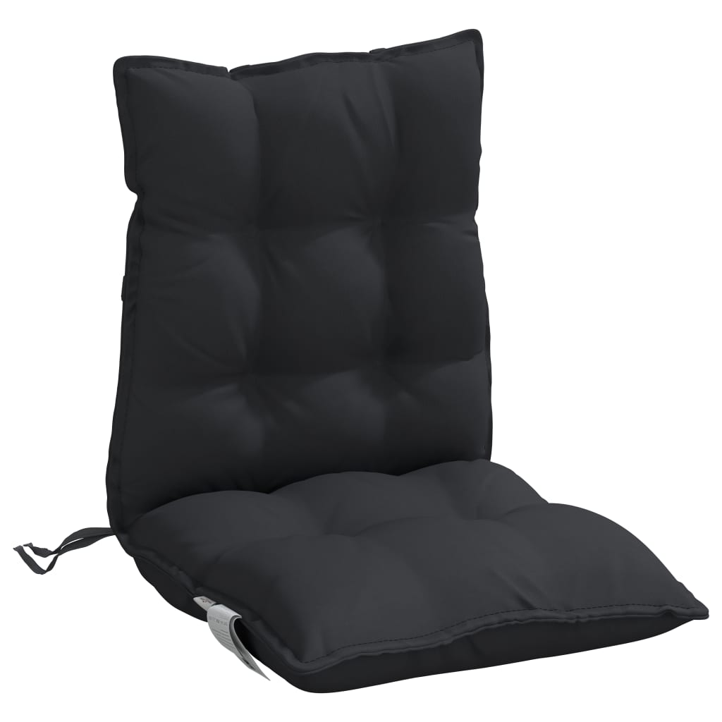 Lowback Chair Cushions 2 pcs Black Oxford Fabric