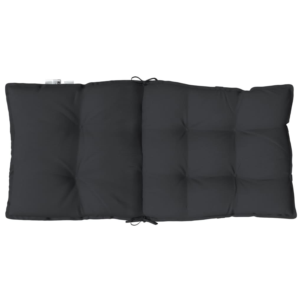 Lowback Chair Cushions 2 pcs Black Oxford Fabric