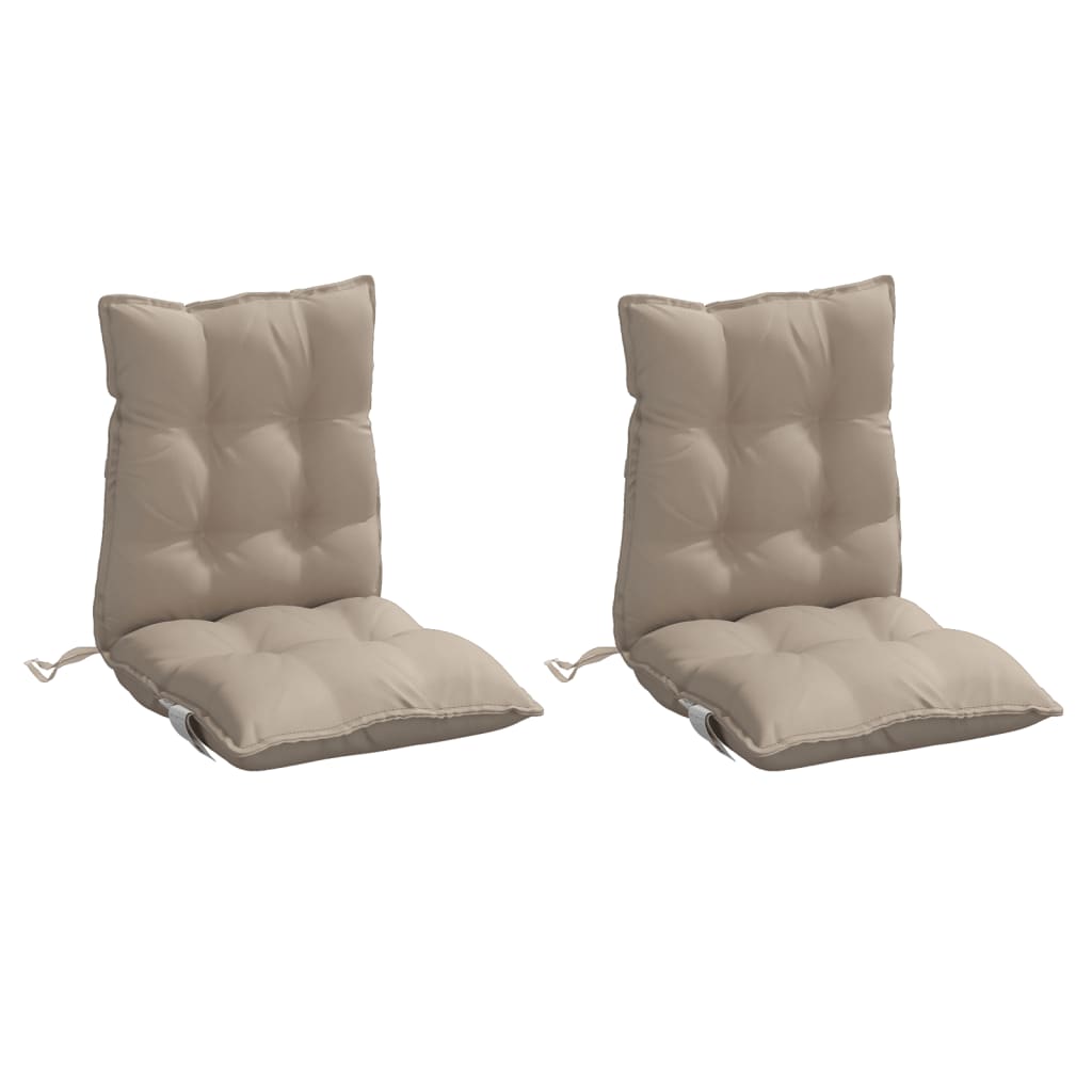 Lowback Chair Cushions 2 pcs Taupe Oxford Fabric