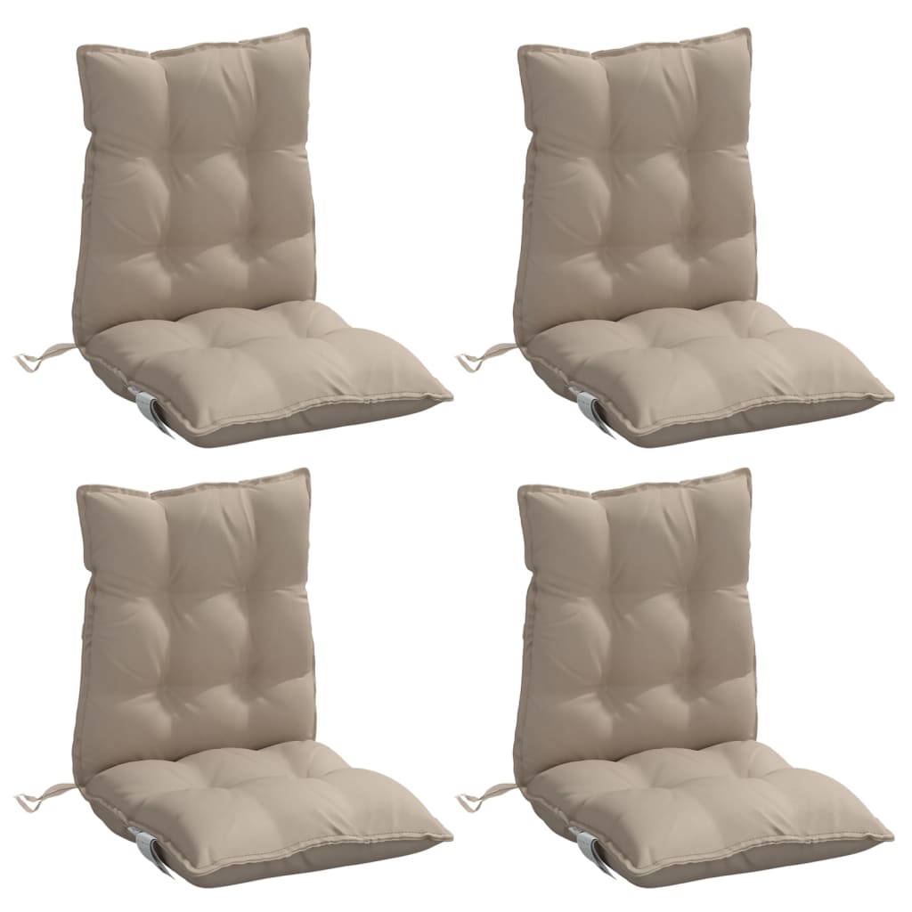 Lowback Chair Cushions 4 pcs Taupe Oxford Fabric