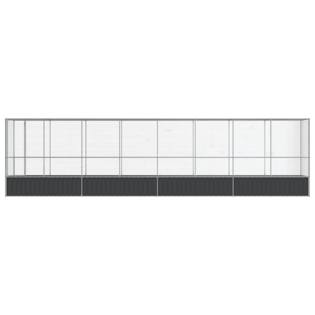 Aviary with Extension Silver 834,5x107x212 cm Steel