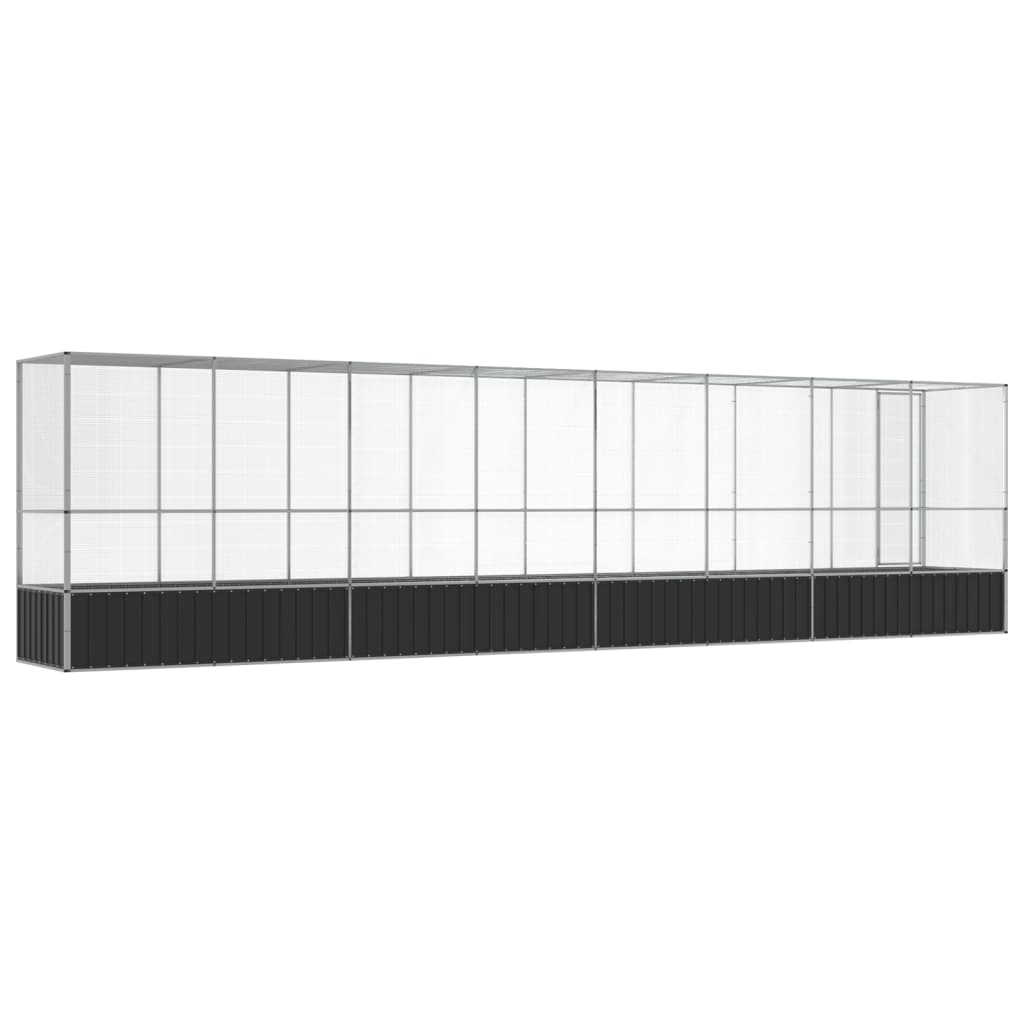 Aviary with Extension Silver 834,5x107x212 cm Steel