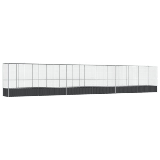 Aviary with Extension Silver 1250,5x107x212 cm Steel