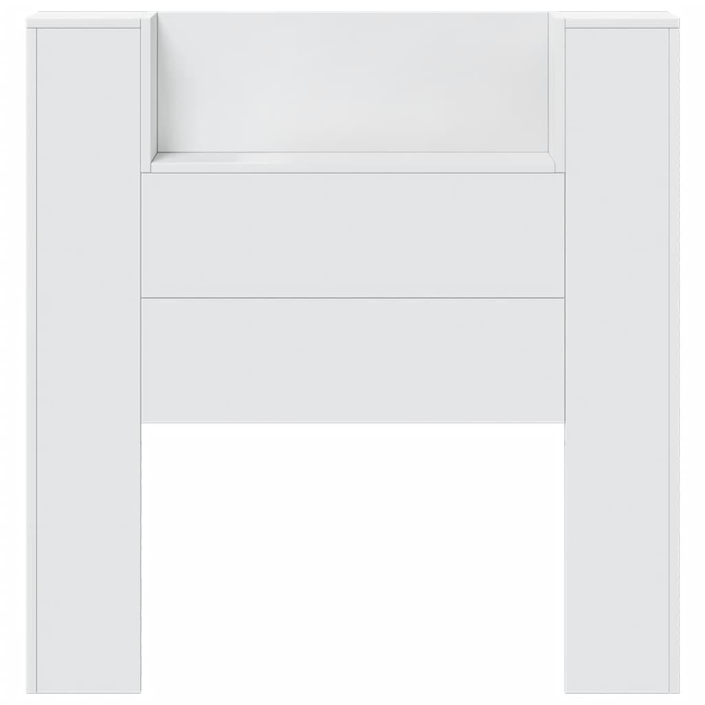 Headboard Cabinet with LED White 100x16,5x103,5 cm