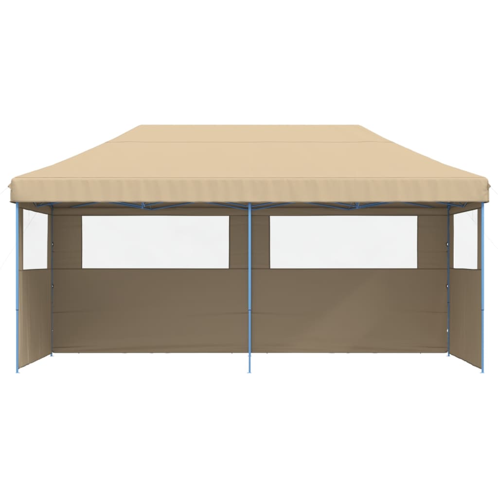 Foldable Party Tent Pop-Up with 3 Sidewalls Beige