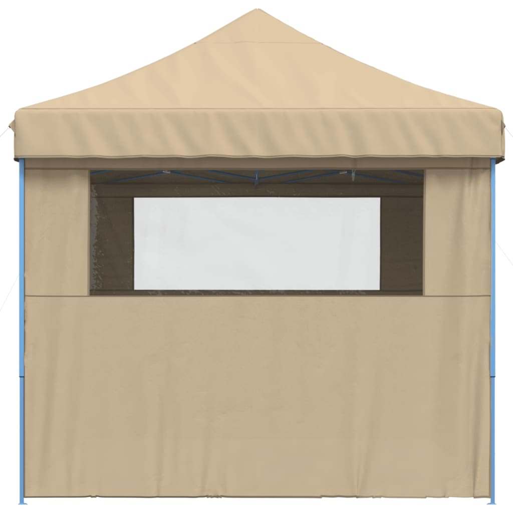 Foldable Party Tent Pop-Up with 4 Sidewalls Beige