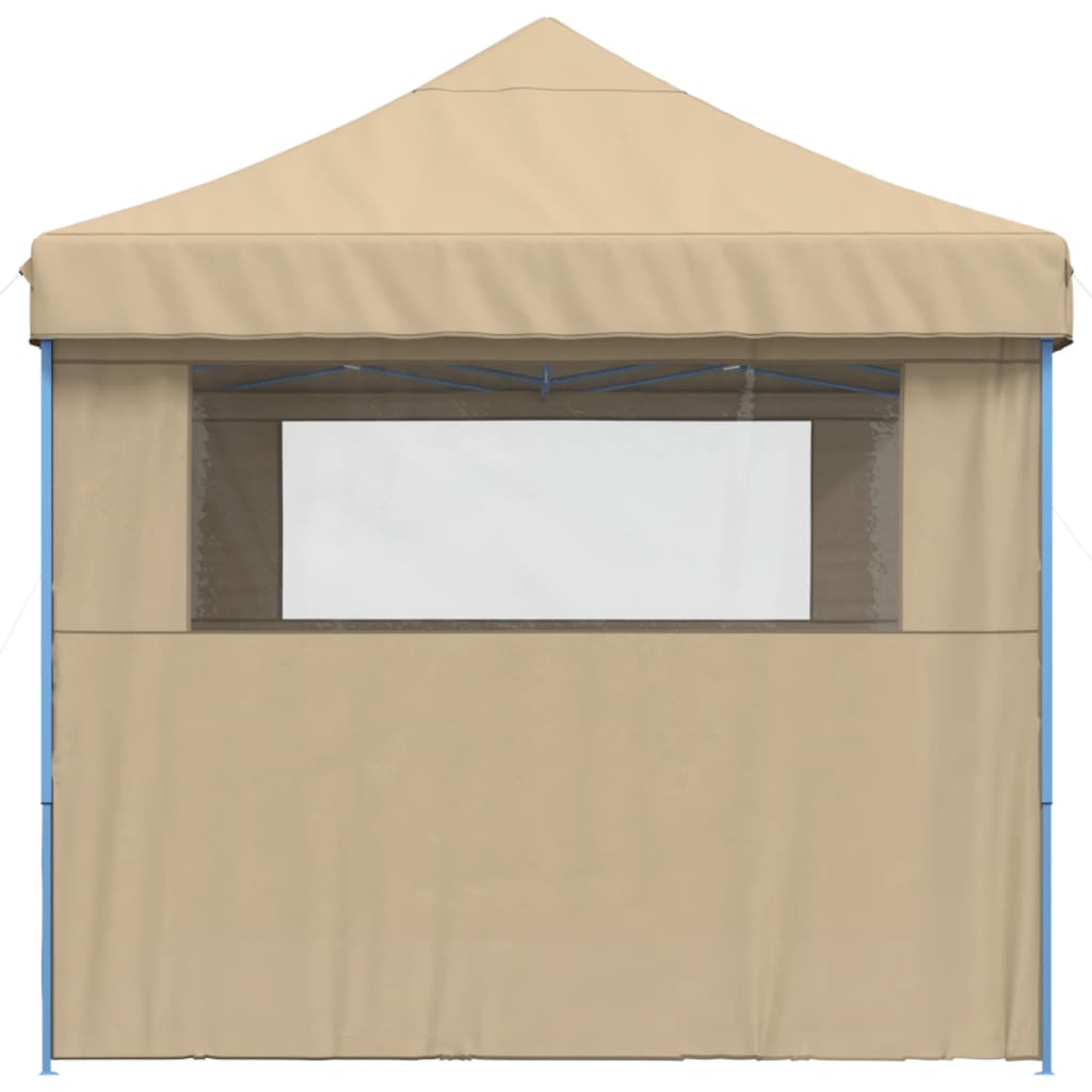 Foldable Party Tent Pop-Up with 3 Sidewalls Beige