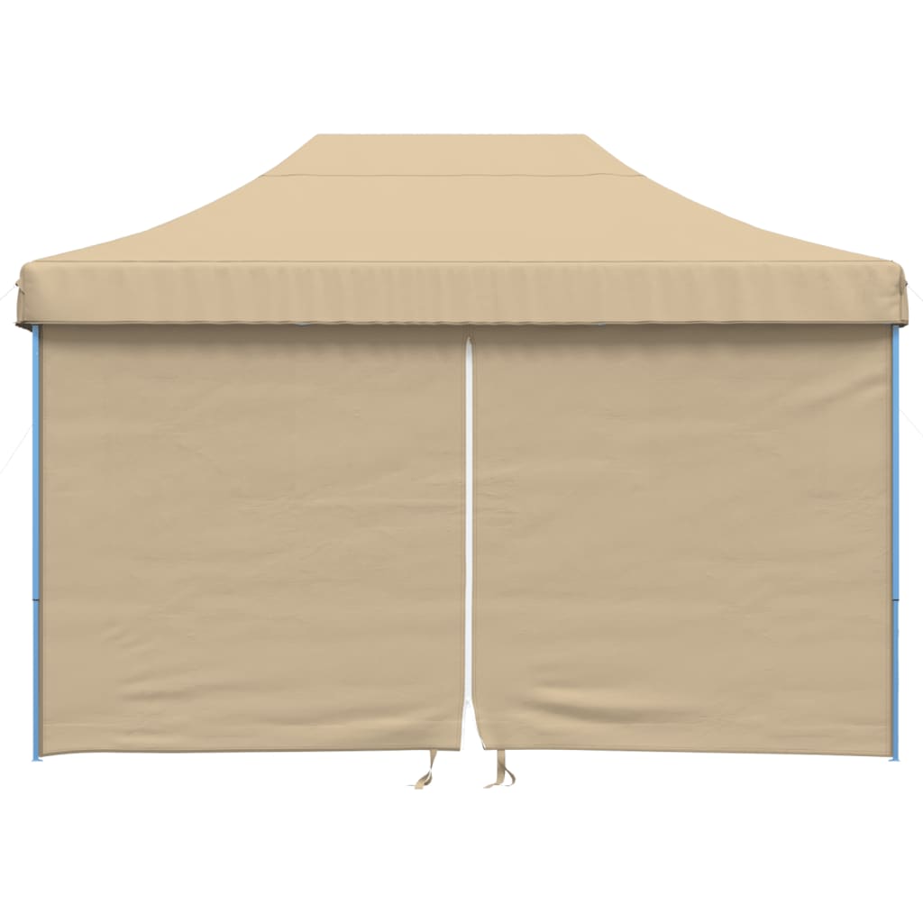 Foldable Party Tent Pop-Up with 4 Sidewalls Beige