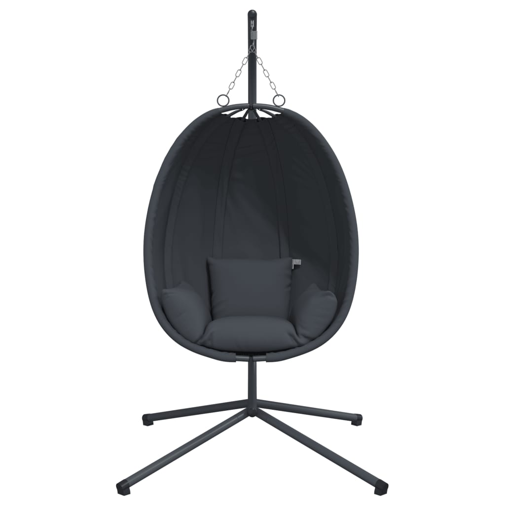 Hanging Egg Chair with Stand Anthracite Fabric and Steel