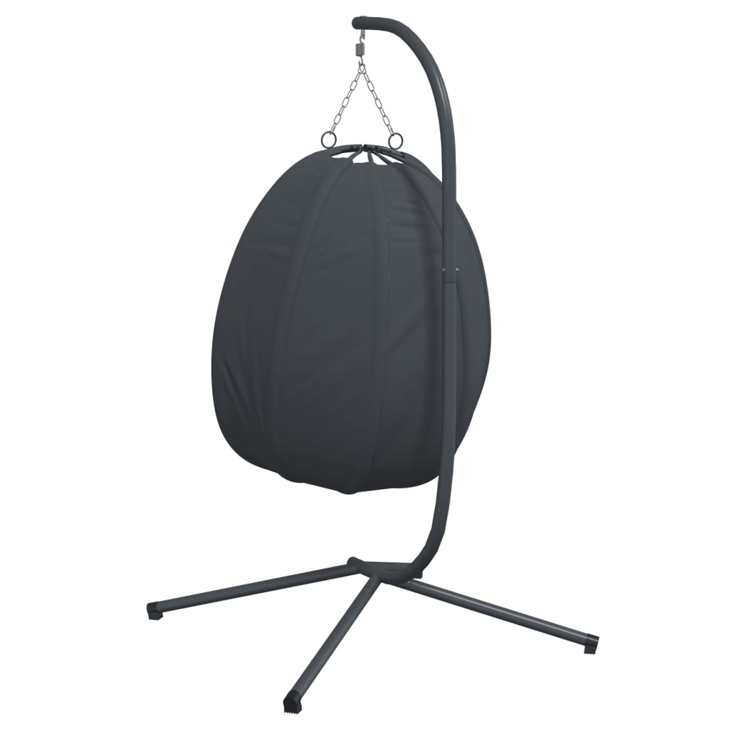 Hanging Egg Chair with Stand Anthracite Fabric and Steel