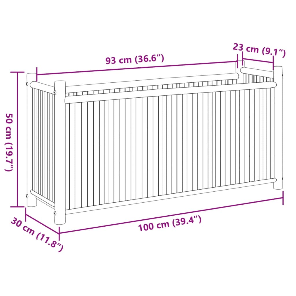 Planter 100x30x50 cm Bamboo