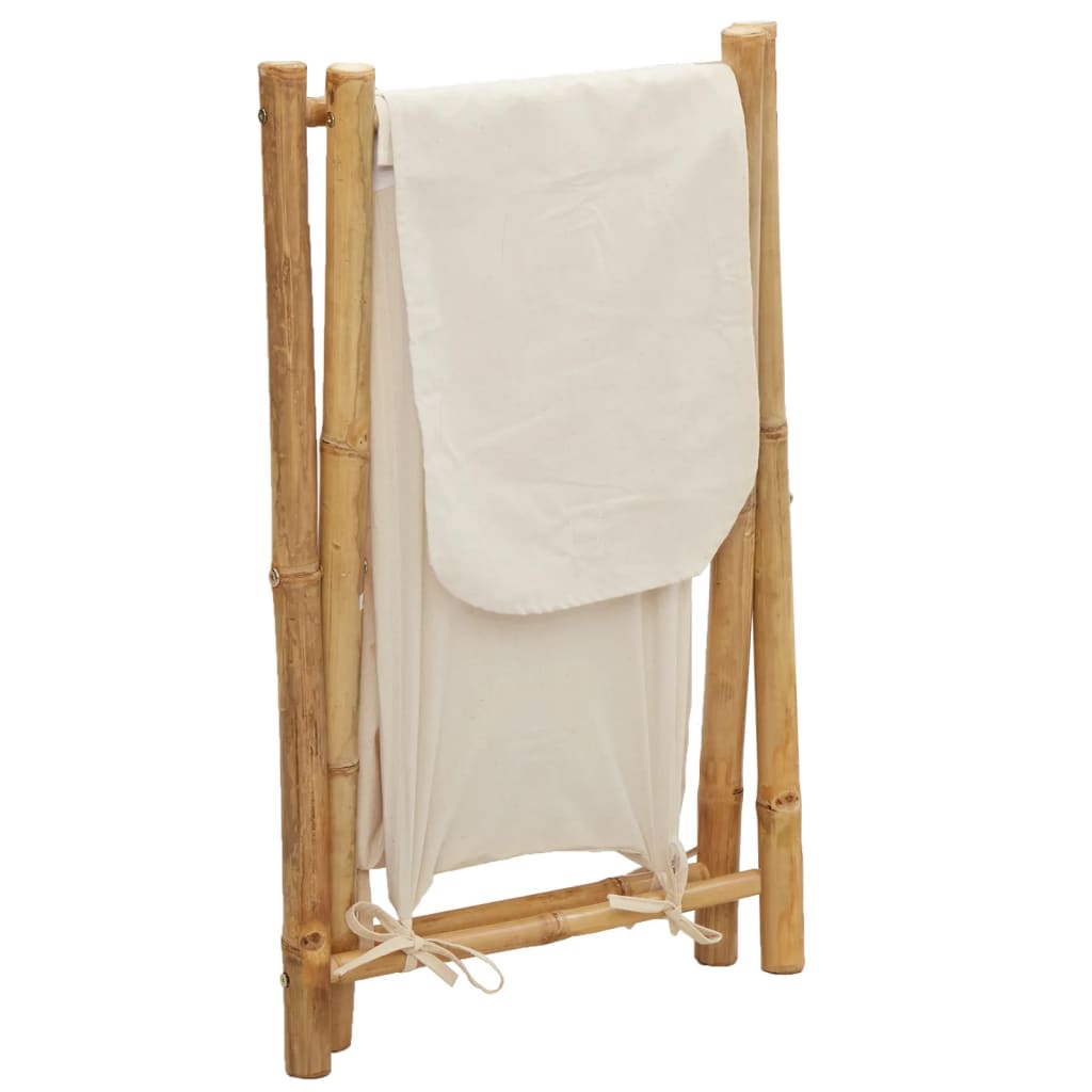 Laundry Basket Cream White 45x55x63,5 cm Bamboo