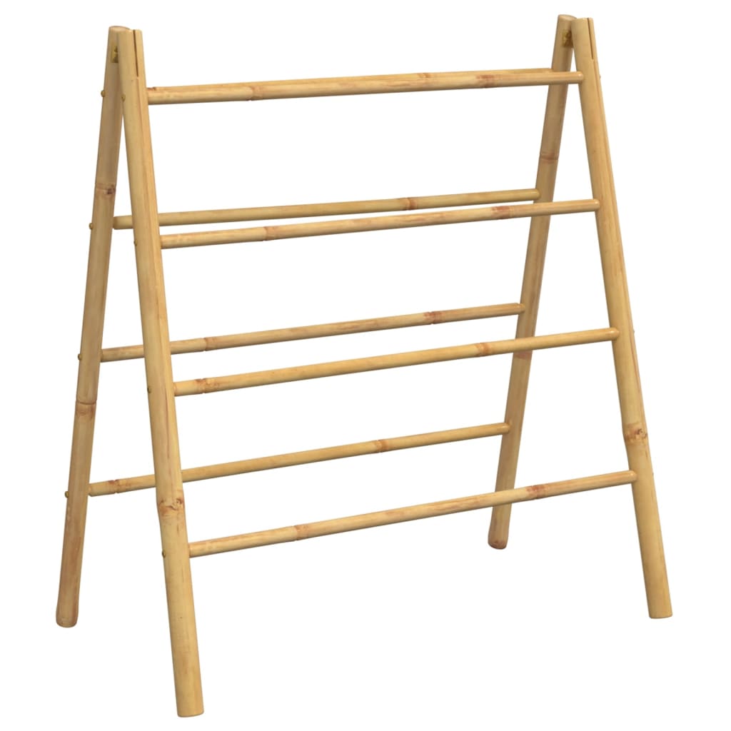 Double Towel Ladder with 4 Rungs 90x50x100 cm Bamboo